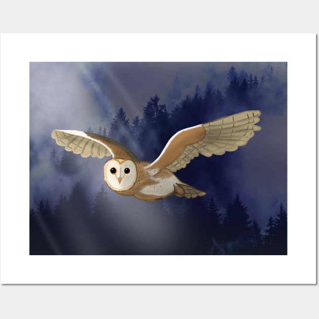 Barn Owl in the Forest Wall Art by Aeriskate